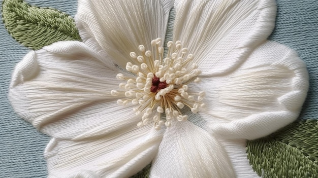 Вышитая цветочная композиция